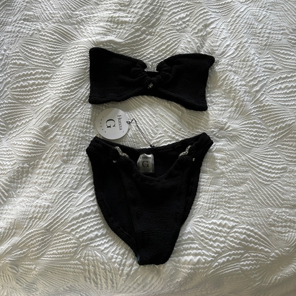 NEW! Hunza G Nicole Bikini - Black One Size - Picture 2 of 9